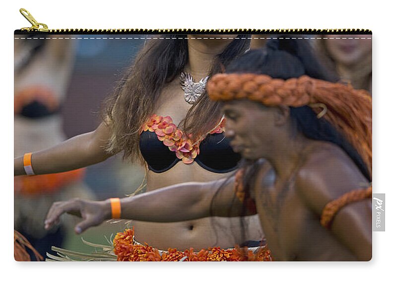 Polynesian Zip Pouch featuring the photograph Polynesian Dancers #2 by Jason O Watson