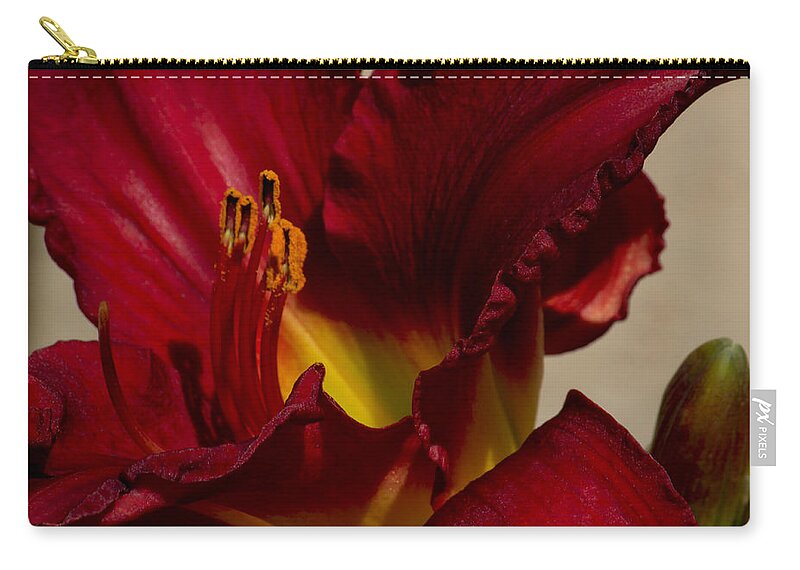 Red Lily Zip Pouch featuring the photograph Red Lily by Ivete Basso Photography