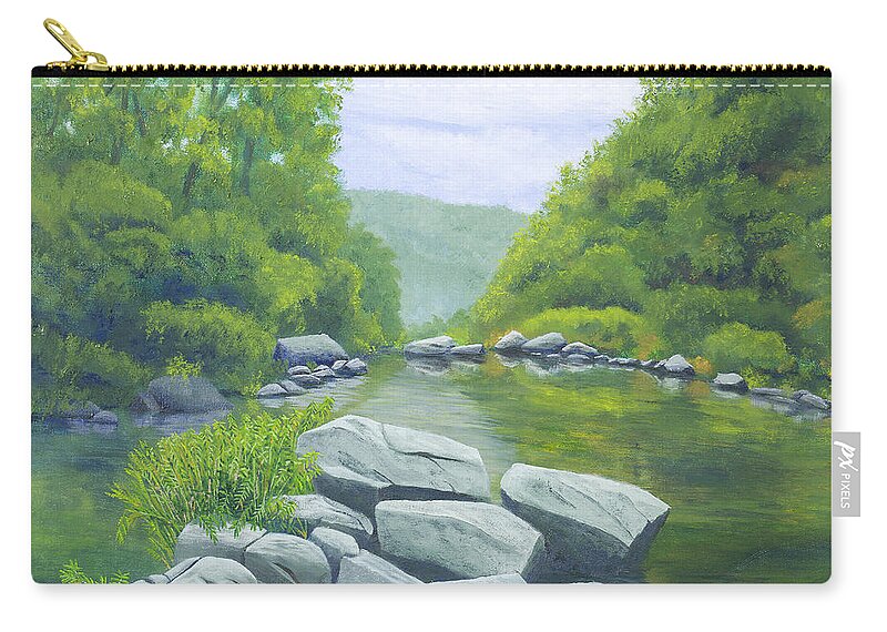 Arkansas Zip Pouch featuring the painting Richland Creek #2 by Garry McMichael