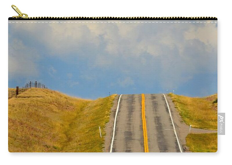 Abstract Zip Pouch featuring the photograph Road to Nowhere #2 by Lauren Leigh Hunter Fine Art Photography