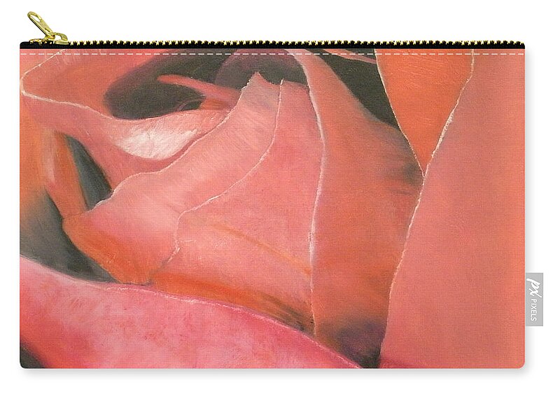 Rose Zip Pouch featuring the painting Rose by Claudia Goodell