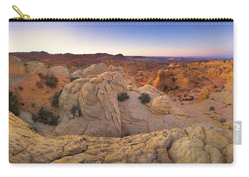 00431239 Zip Pouch featuring the photograph Sandstone Formations Coyote Buttes by Yva Momatiuk John Eastcott