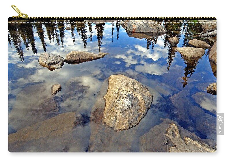 Reflections Zip Pouch featuring the photograph Sky reflections #1 by George Tuffy
