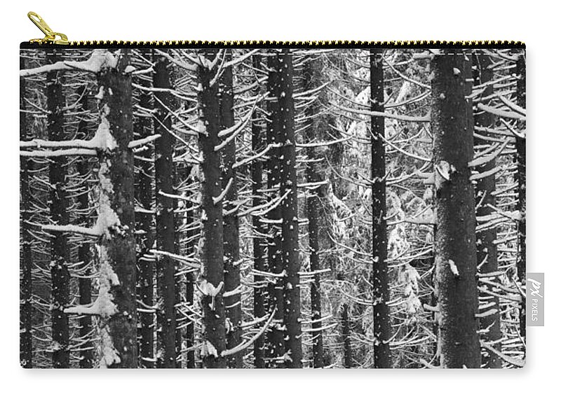 Winter Zip Pouch featuring the photograph Snow covered trees #2 by Chevy Fleet