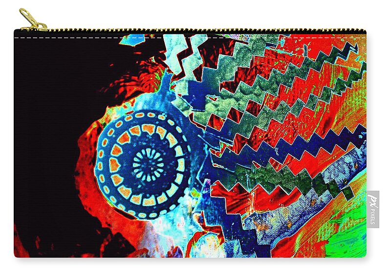 Spinning Zip Pouch featuring the mixed media Spinning #2 by Jacqueline McReynolds