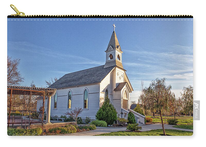 St. Mary's Chapel Zip Pouch featuring the photograph St. Mary's Chapel by Jim Thompson