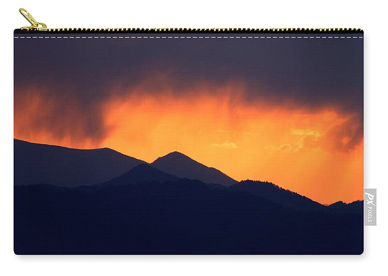 Sunset Zip Pouch featuring the photograph Stormy sunset #2 by Ian Middleton