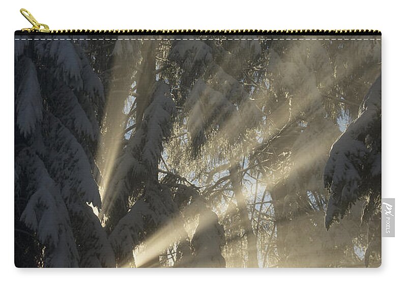 Winter Zip Pouch featuring the photograph Sunbeam #2 by Chevy Fleet