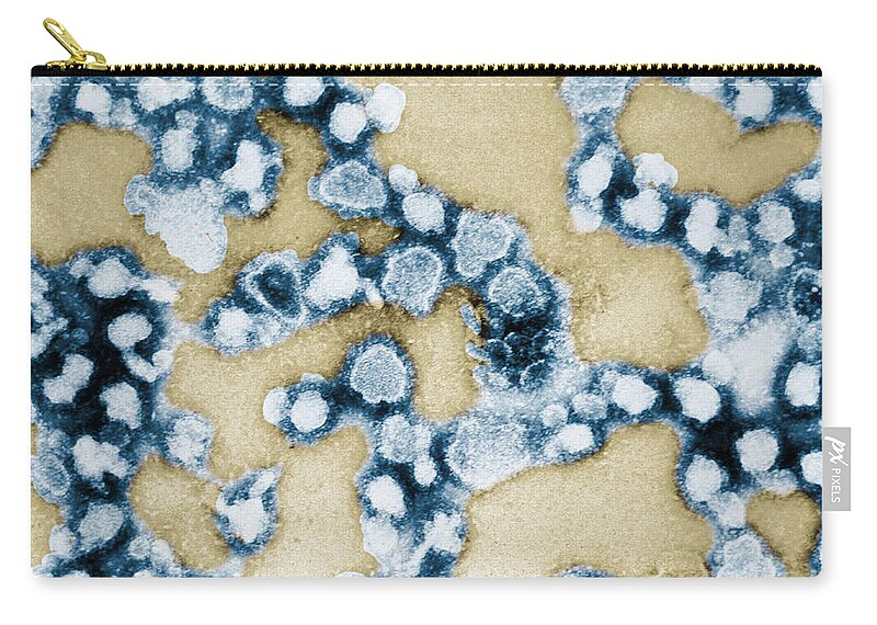 Micrograph Zip Pouch featuring the photograph Tem Of La Crosse Encephalitis #2 by Science Source