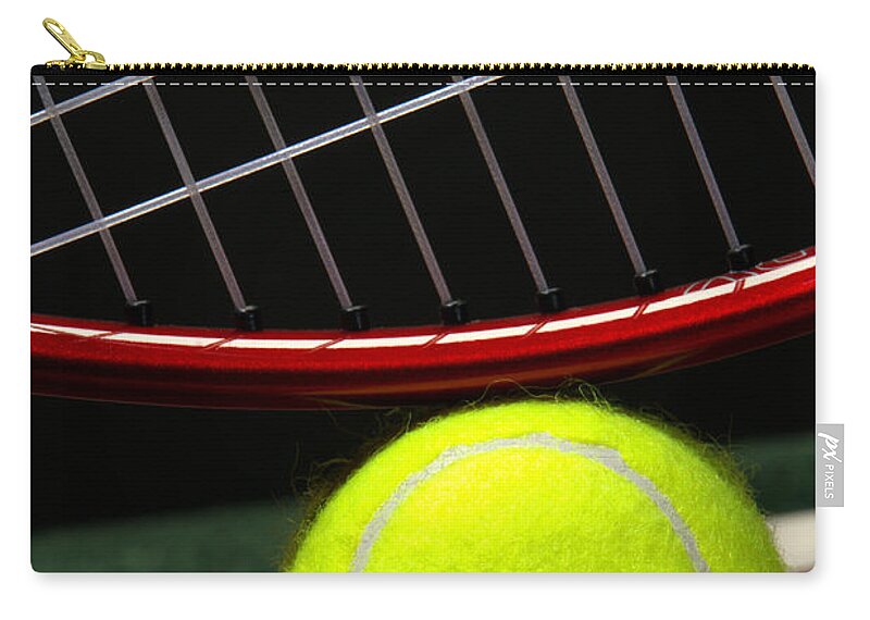 Tennis Zip Pouch featuring the photograph Tennis Ball #2 by Olivier Le Queinec