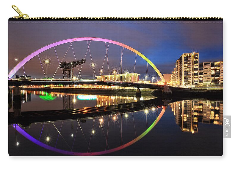 Clyde Arc Zip Pouch featuring the photograph The Glasgow Clyde Arc Bridge #5 by Grant Glendinning