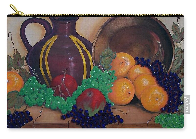 Chocolate Jug Zip Pouch featuring the painting Tuscany Treats by Sharon Duguay