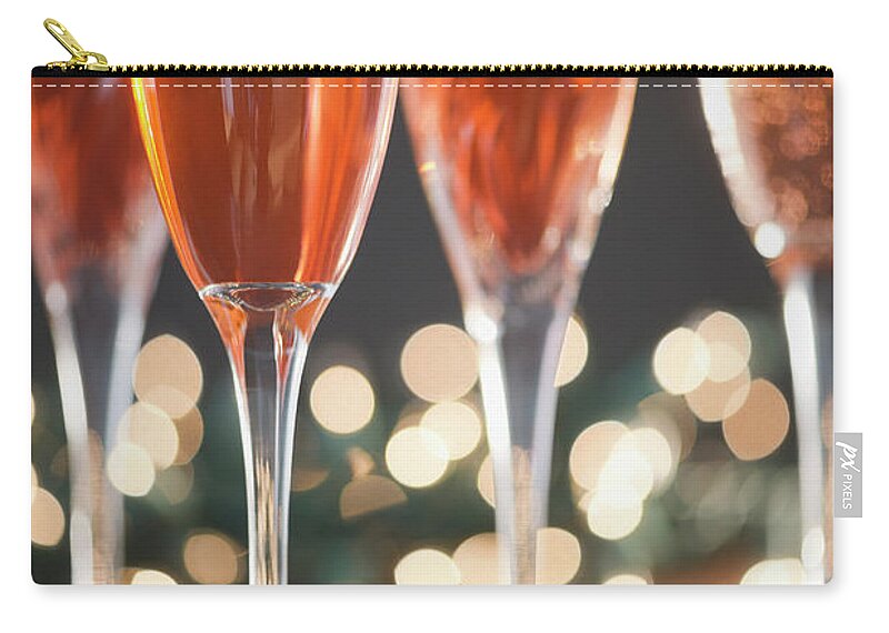 Celebration Zip Pouch featuring the photograph Usa, New Jersey, Jersey City, Champagne #2 by Jamie Grill