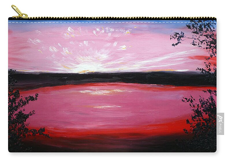Lake Zip Pouch featuring the painting Vanquished by Meaghan Troup