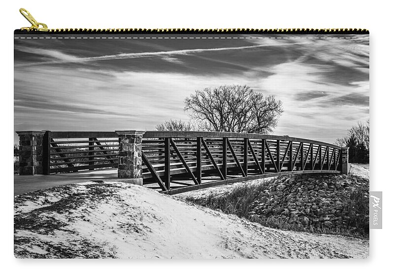 Cloudy Zip Pouch featuring the photograph Walk Across Bridge #2 by Doug Long