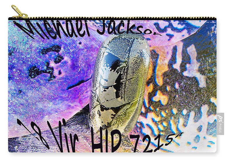 Augusta Stylianou Zip Pouch featuring the painting Michael Jackson #18 by Augusta Stylianou