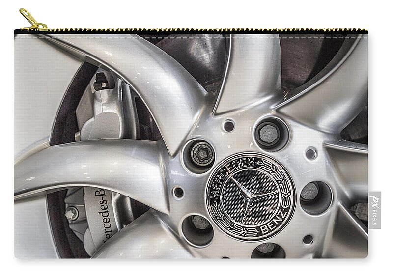 Art Carry-all Pouch featuring the photograph 2006 Mercedes Benz SLR Mclaren Wheel by Ron Pate