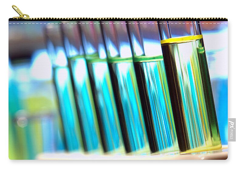 Test Zip Pouch featuring the photograph Laboratory Experiment in Science Research Lab #23 by Science Research Lab
