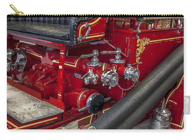 Fire Engine Zip Pouch featuring the photograph 1915 LaFrance Fire Engine #3 by Rich Franco