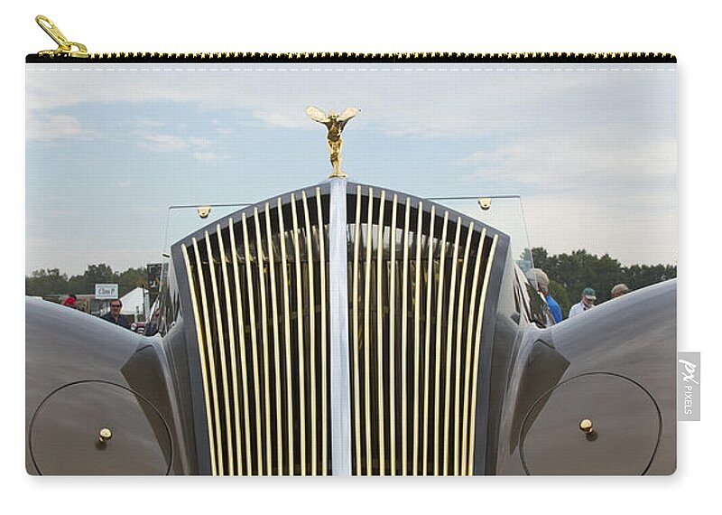 Antique Zip Pouch featuring the photograph 1937 47 Rolls Royce #4 by Jack R Perry