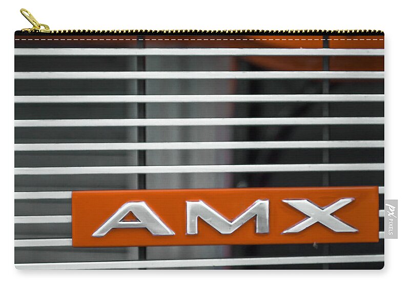 1968 Zip Pouch featuring the photograph 1969 Amc Amx #3 by Ron Pate