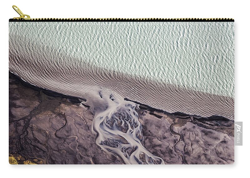 Abstract Photography Zip Pouch featuring the photograph Aerial Photography #5 by Gunnar Orn Arnason