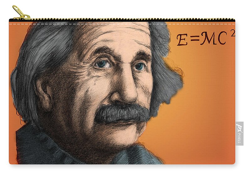 Science Zip Pouch featuring the photograph Albert Einstein, German-american #3 by Spencer Sutton