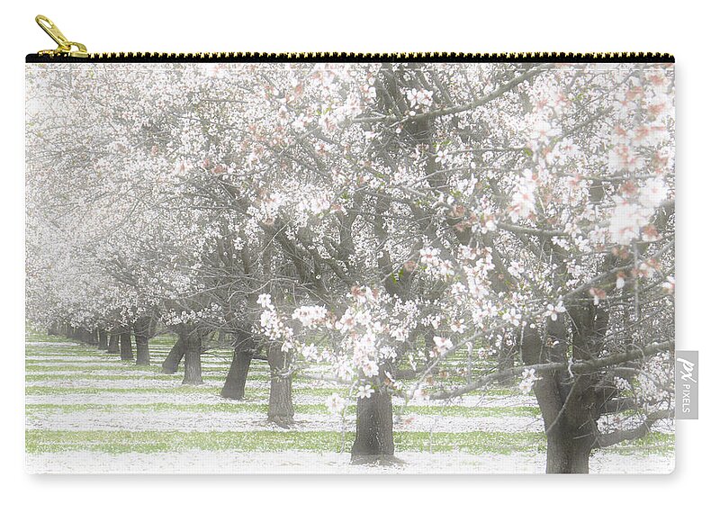 Almond Zip Pouch featuring the photograph Almond Orchard #3 by Carol Leigh