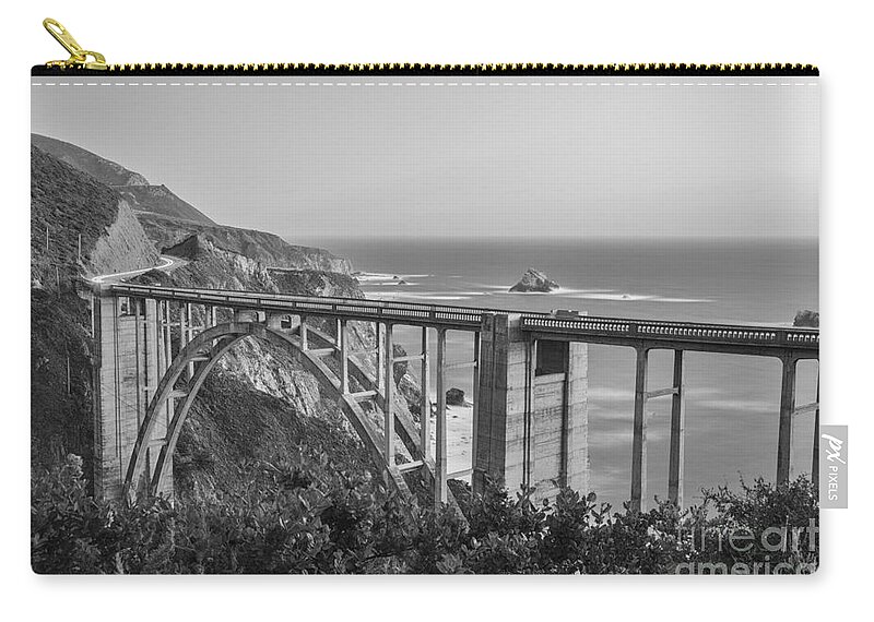 Big Sur Zip Pouch featuring the photograph Bixby Bridge dusk Big Sur California #3 by Ken Brown