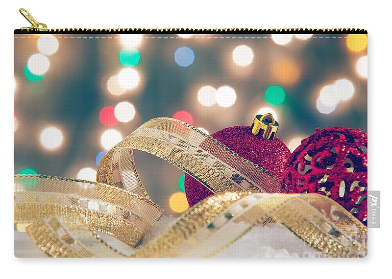 Background Zip Pouch featuring the photograph Christmas Still-life #3 by Carlos Caetano