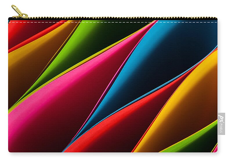 Color Paper Zip Pouch featuring the photograph Colorful Abstract #3 by Raul Rodriguez