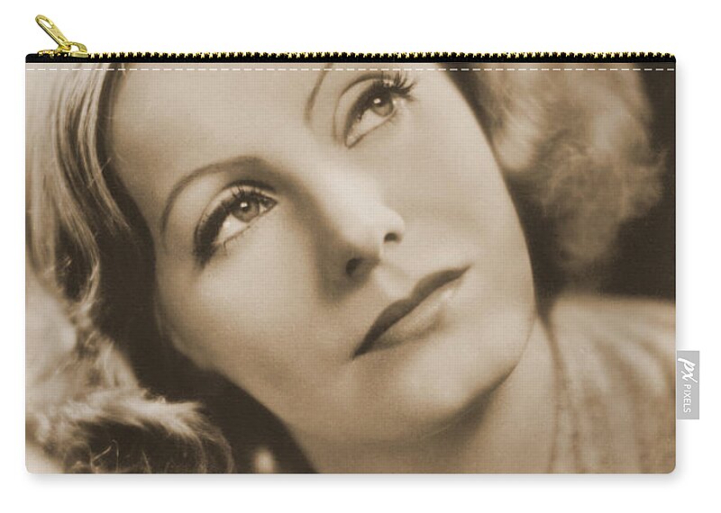 Entertainment Zip Pouch featuring the photograph Greta Garbo, Hollywood Movie Star #3 by Photo Researchers