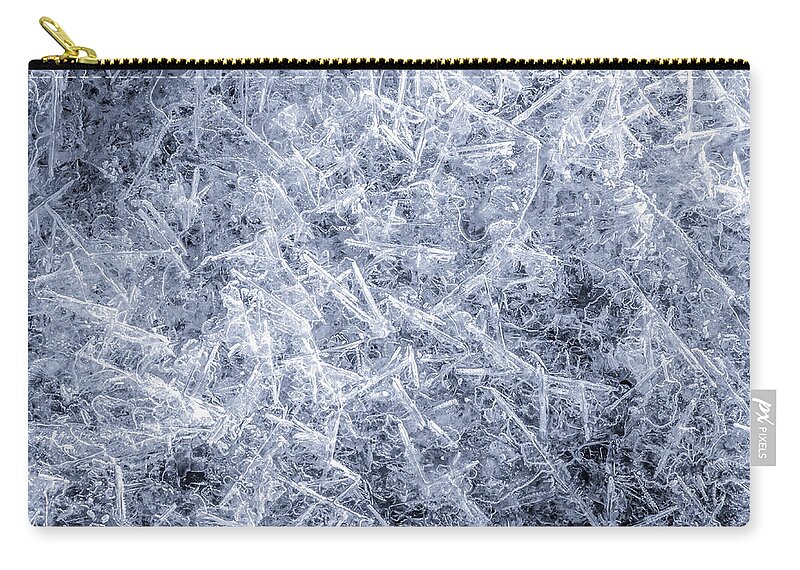 Minnesota Zip Pouch featuring the photograph Ice on Minnehaha Creek 2 by Jim Hughes