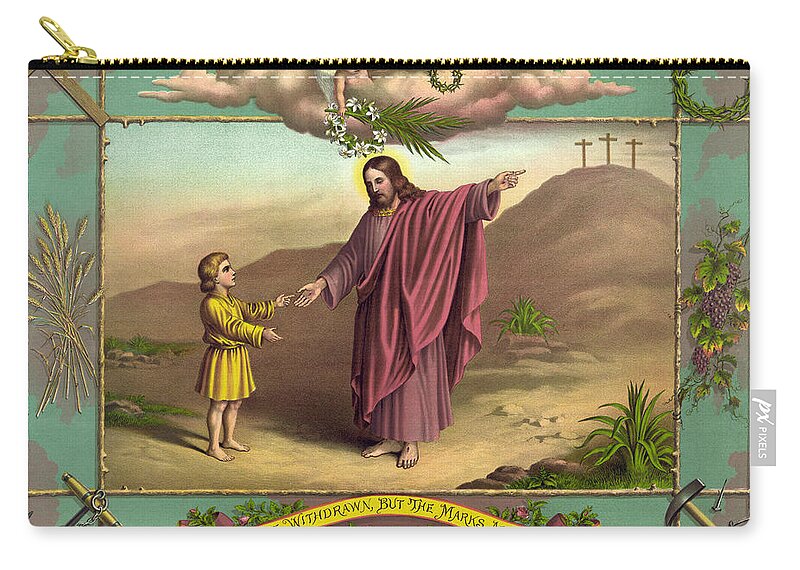 1891 Zip Pouch featuring the painting Jesus Resurrection #3 by Granger