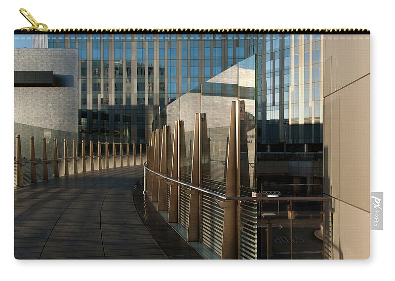 Curve Zip Pouch featuring the photograph Las Vegas City Center Reflections And #3 by Mitch Diamond