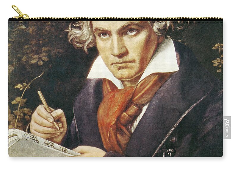 1819 Zip Pouch featuring the painting Ludwig Van Beethoven (1770-1827) #3 by Granger