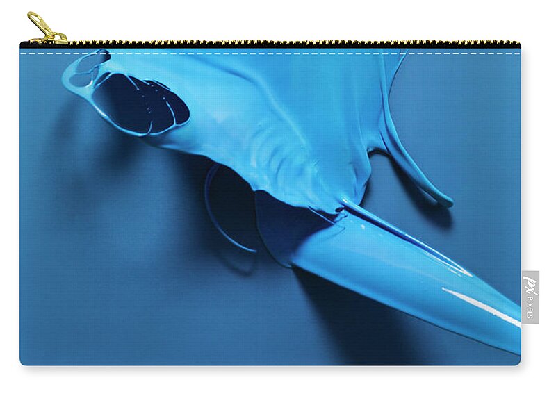Copenhagen Zip Pouch featuring the photograph Paint Splashed On Blue Surface #3 by Henrik Sorensen