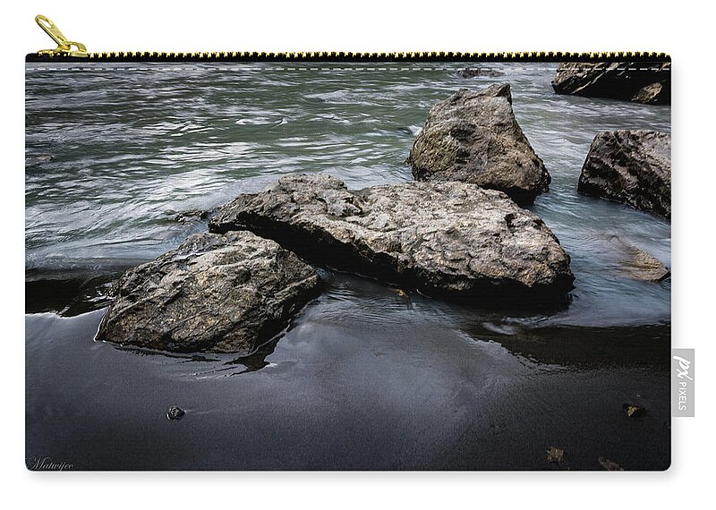 Alaska Zip Pouch featuring the photograph Rocks in the River #3 by Andrew Matwijec