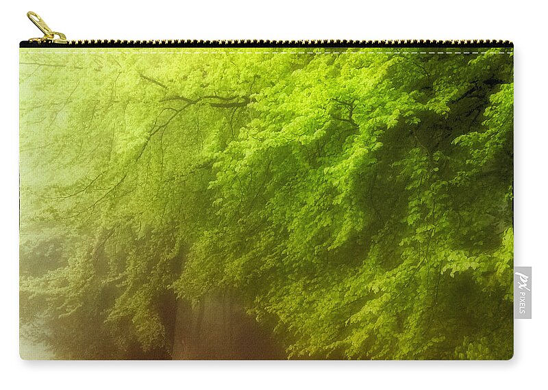 Romantic Zip Pouch featuring the photograph Romantic forest landscape #3 by Gina Koch