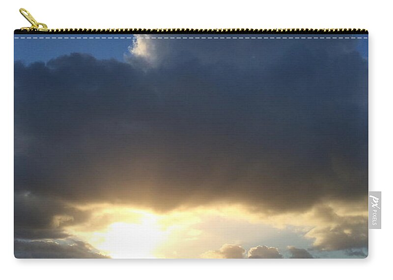Sun Zip Pouch featuring the photograph Sunbeams over Conwy #1 by Christopher Rowlands