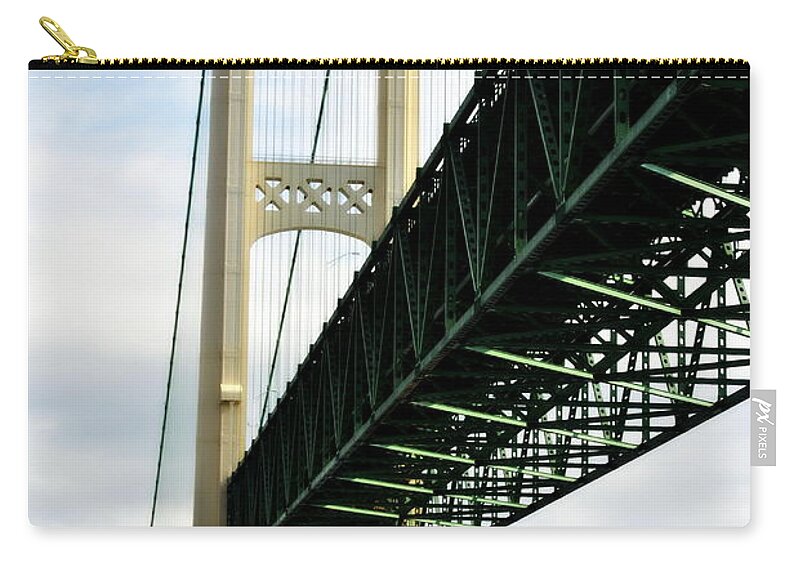 Suspension Bridge Zip Pouch featuring the photograph Mackinac Bridge by Marysue Ryan