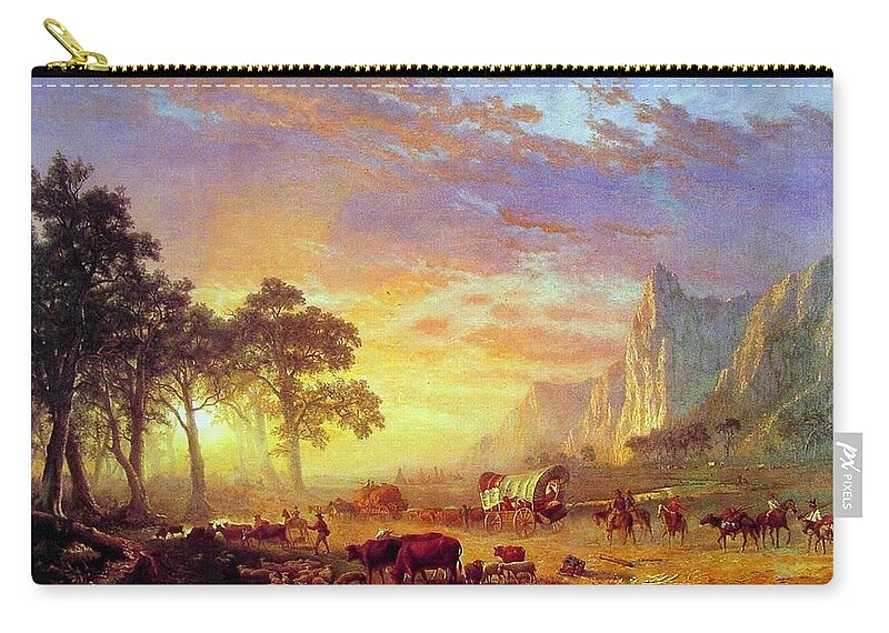 Oregon Zip Pouch featuring the painting The Oregon Trail #3 by Pam Neilands