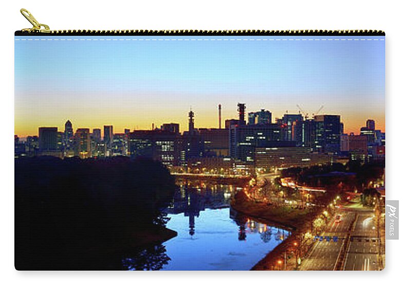 Tokyo Tower Zip Pouch featuring the photograph Tokyo Panorama At Sunrise #3 by Vladimir Zakharov
