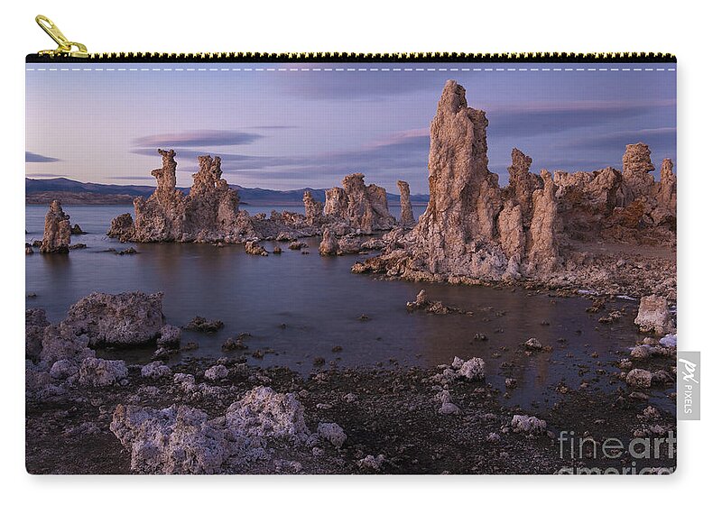 America Zip Pouch featuring the photograph Tufa Formations, Mono Lake, Ca #3 by John Shaw