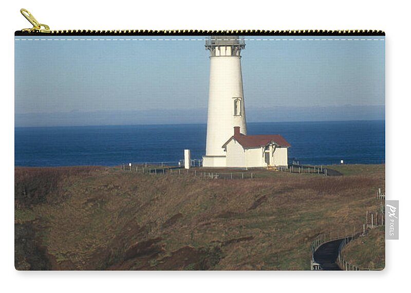 Lighthouse Zip Pouch featuring the photograph Yaquina Head Lighthouse #3 by Bruce Roberts