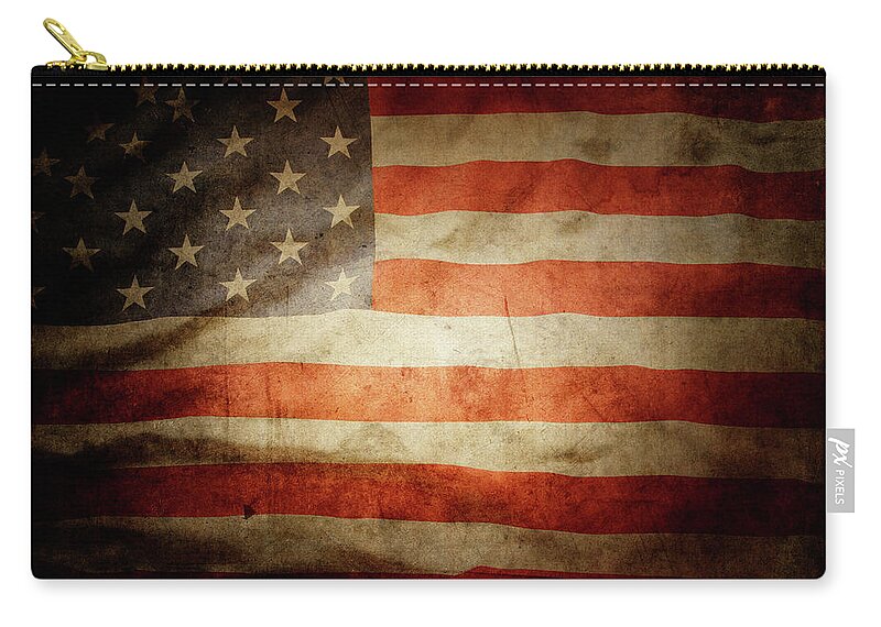 Flag Carry-all Pouch featuring the photograph Silky American flag No1 by Les Cunliffe