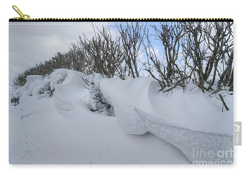 Snow Zip Pouch featuring the photograph Drift 2 by David Birchall
