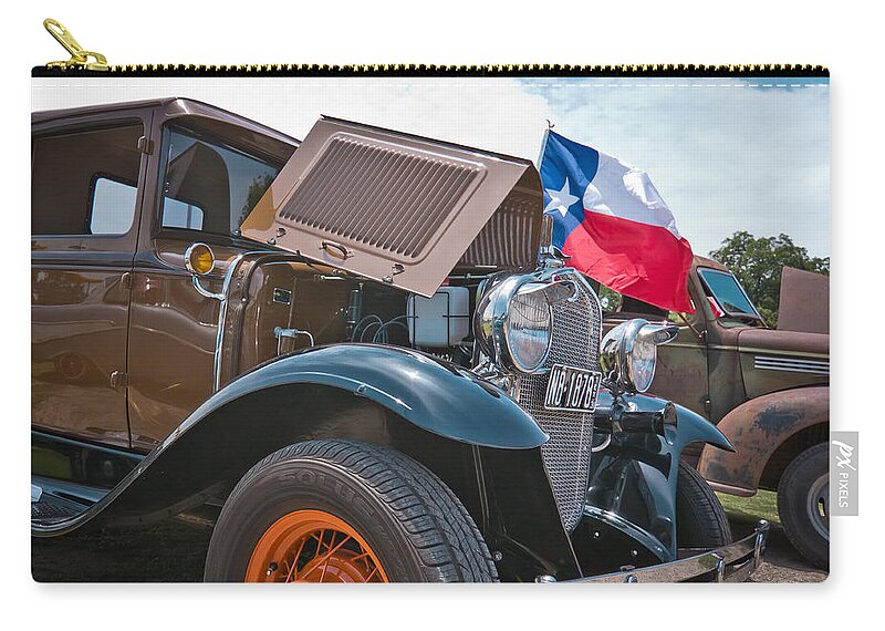 Transportation Zip Pouch featuring the photograph 31 Ford Texas Pickup by Robert Frederick