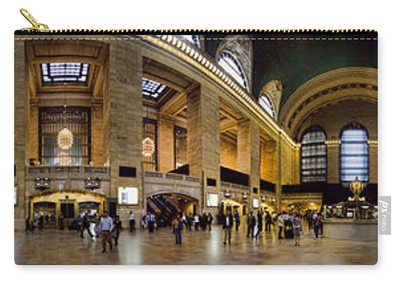 Panoramic Zip Pouch featuring the photograph 360 Panorama of Grand Central Terminal by David Smith