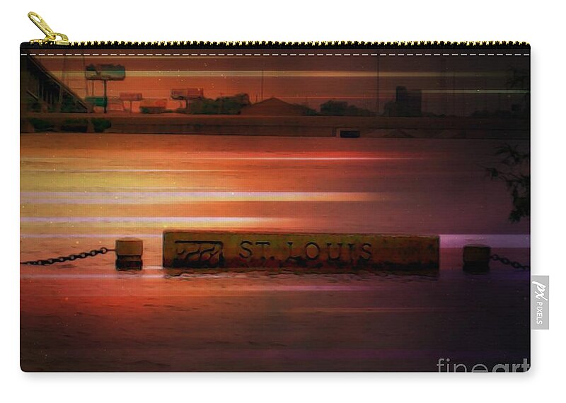  Zip Pouch featuring the photograph 37 Feet Past Flood Stage 2 by Kelly Awad